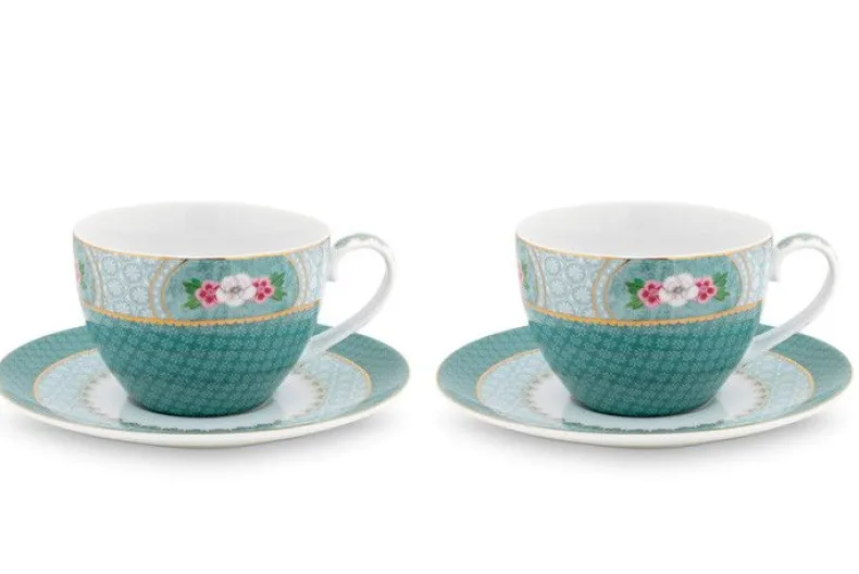 Blushing Birds Set/2 Cappuccino Kop & Schotel