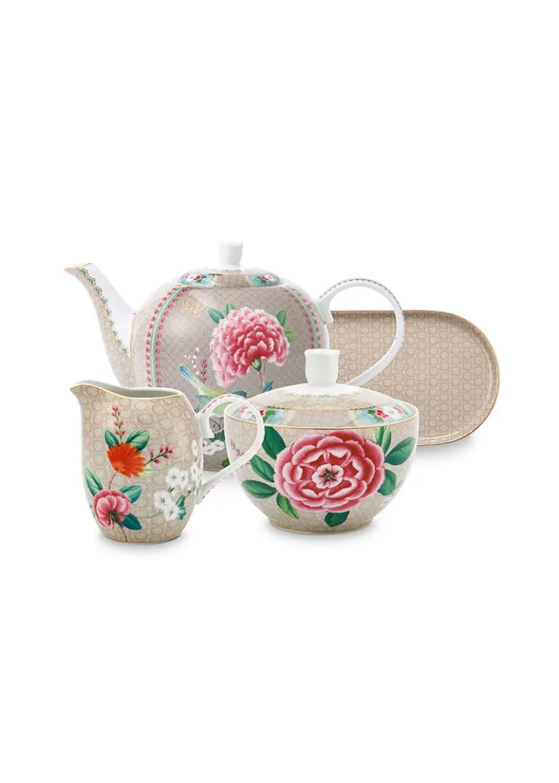 Blushing Birds Thee Set/4 Khaki