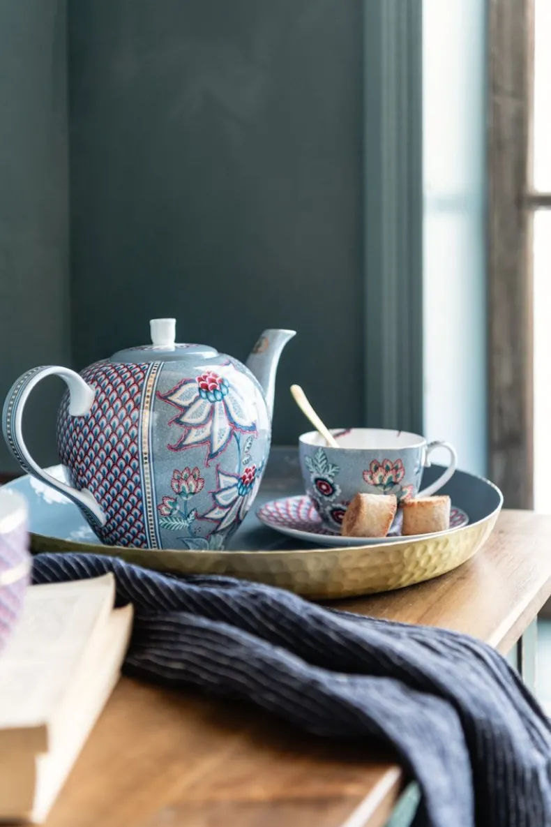 Flower Festival Cappuccino Kop & Schotel Lichtblauw