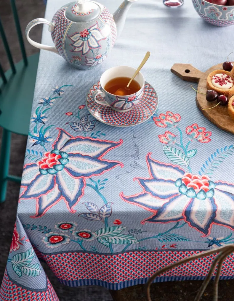 Flower Festival Cappuccino Kop & Schotel Lichtblauw