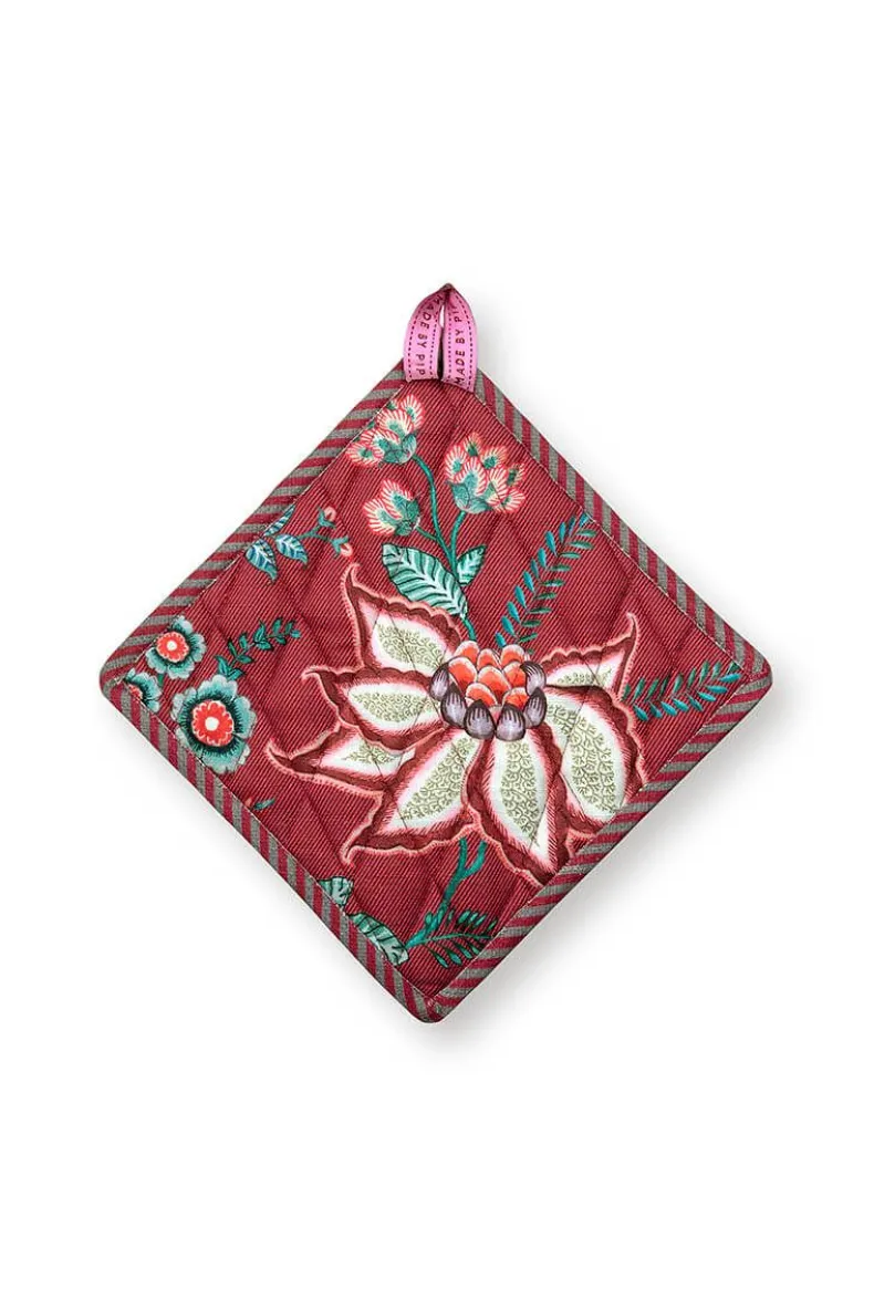 Flower Festival Pot Holder Square Dark Pink
