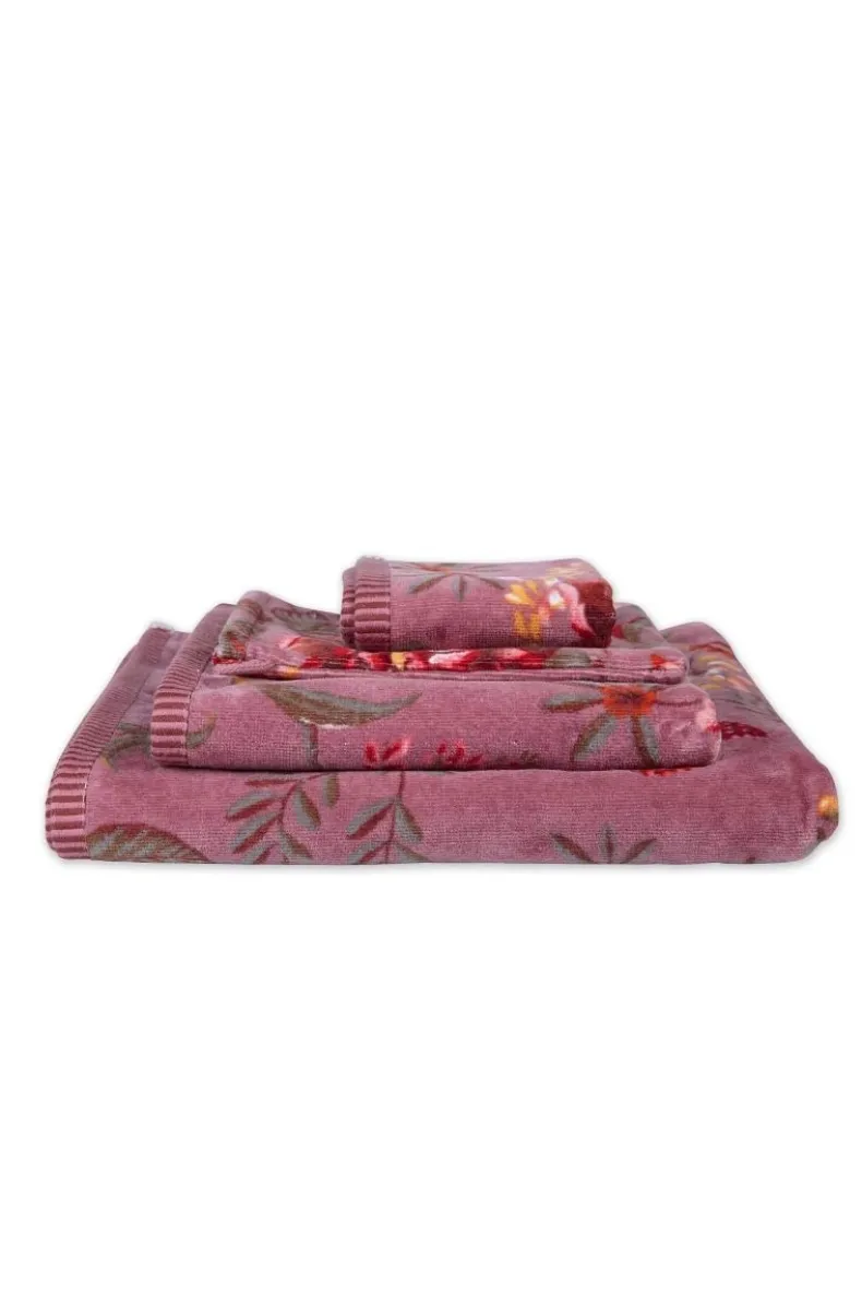 Gastendoek Set/3 Secret Garden Mauve 30X50Cm