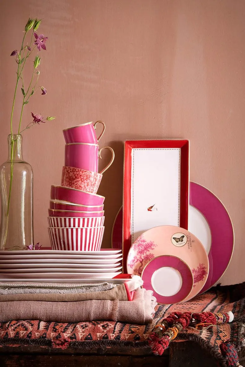 Heritage Gebaksbord Geverfd Roze 18 Cm