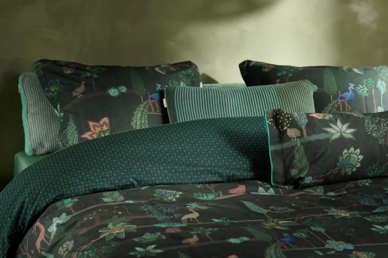 Kussensloop Alberi Donkergroen