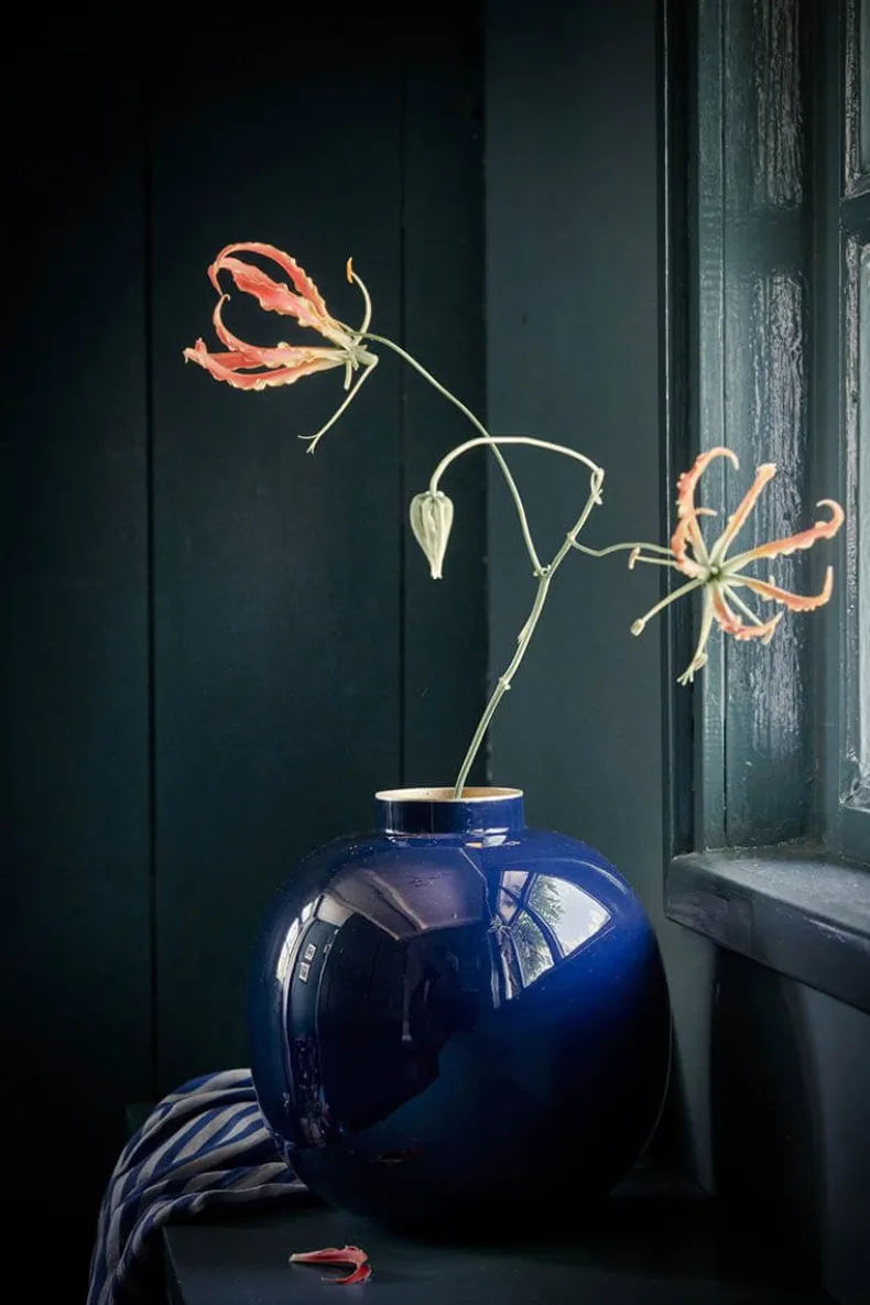 Metalen Vaas Donker 23 Cm