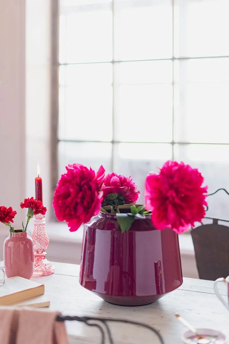 Metalen Vaas Donker 22 Cm