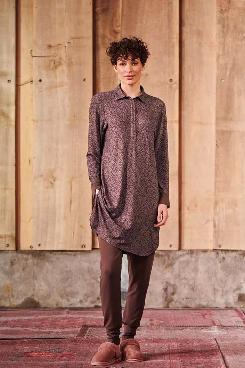 Nachthemd Lange Mouw Leafy Dots Terra