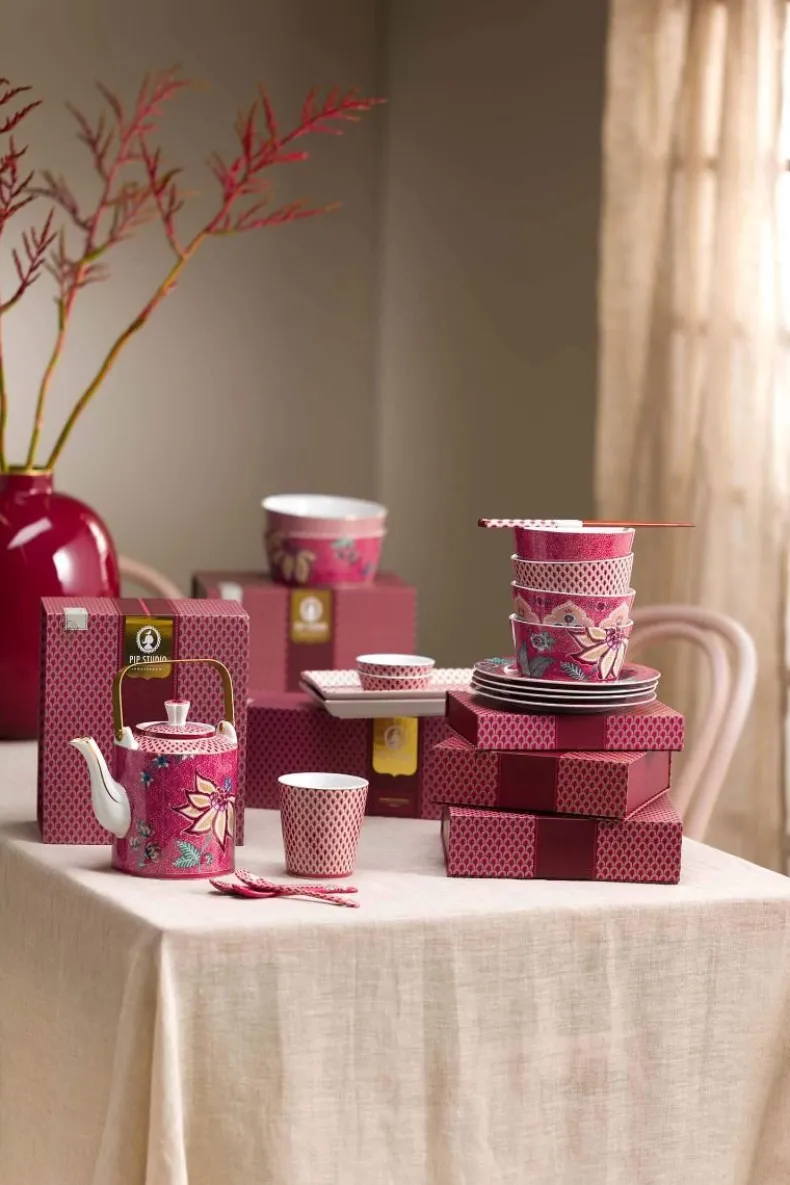 Oriental Flower Festival Set/6 Theelepels Donker