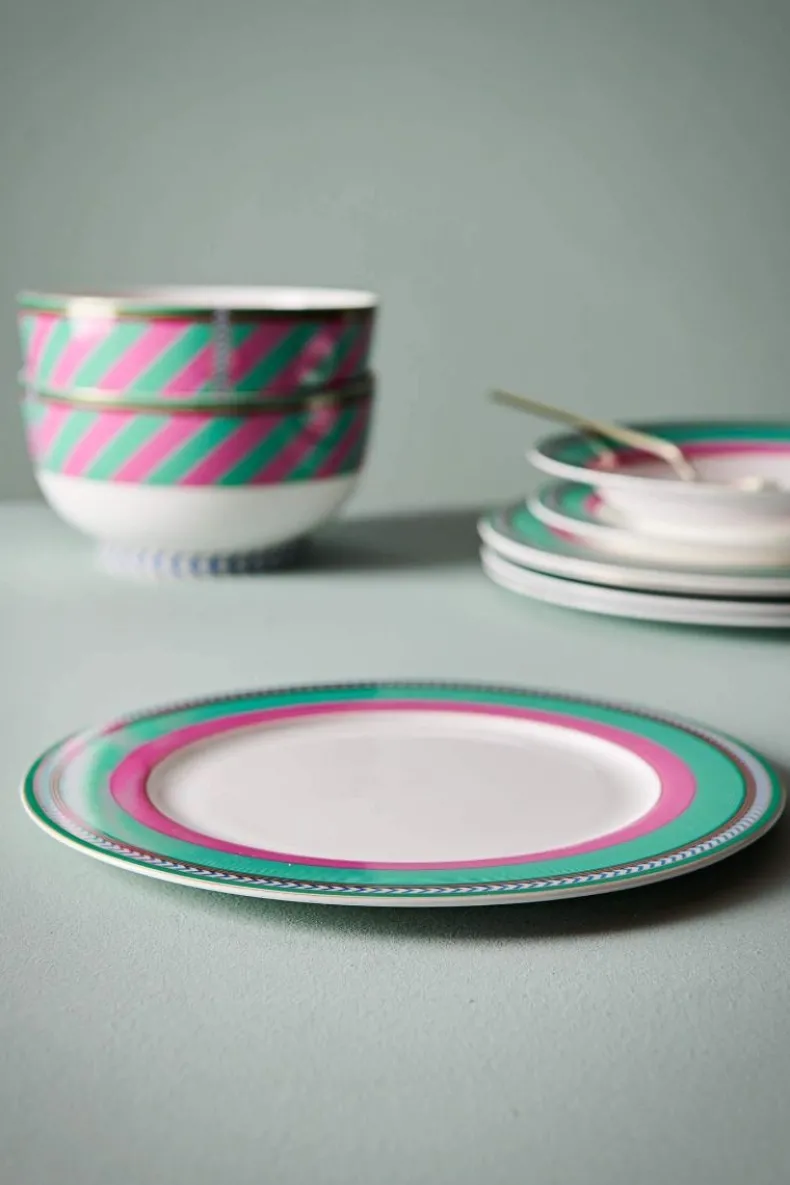 Pip Chique Stripes Dinerbord Roze/Groen 28Cm