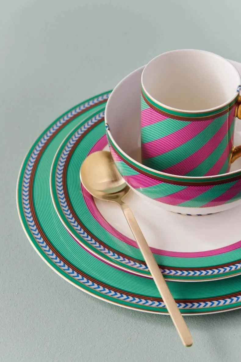 Pip Chique Stripes Dinerbord Roze/Groen 28Cm