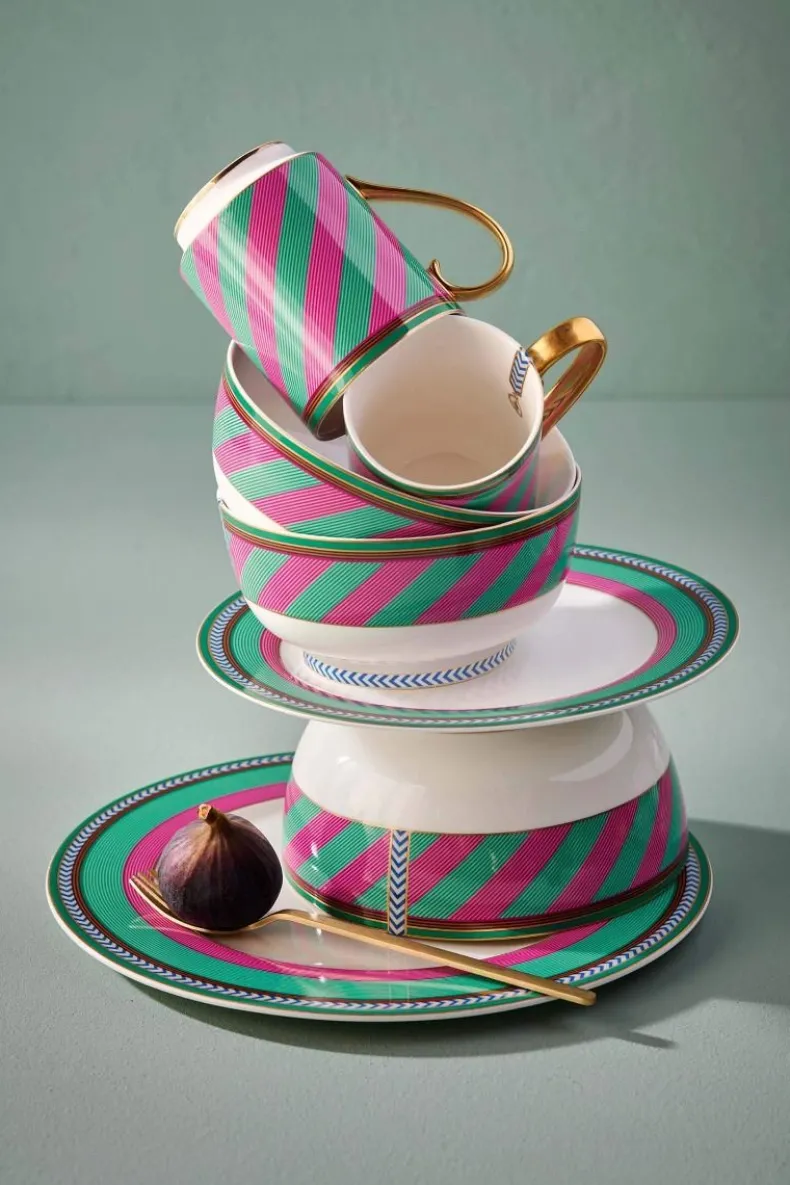 Pip Chique Stripes Dinerbord Roze/Groen 28Cm