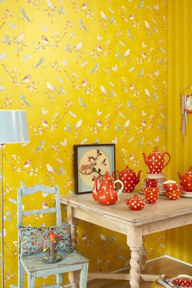 Pip Studio Early Bird Vliesbehang Geel