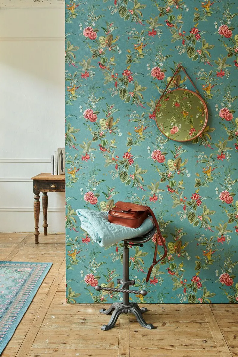 Pip Studio Floris Vliesbehang Petrol