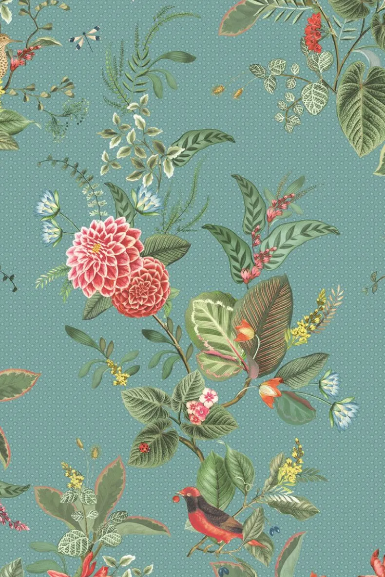 Pip Studio Floris Vliesbehang Petrol