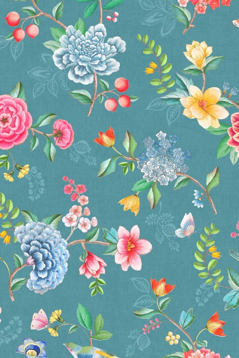 Pip Studio Good Evening Vinylbehang Petrol