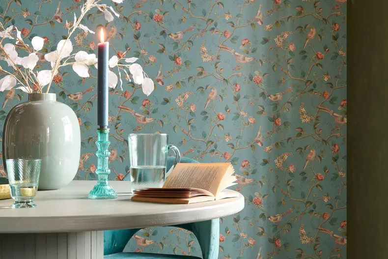 Pip Studio Good Nightingale Vliesbehang Petrol