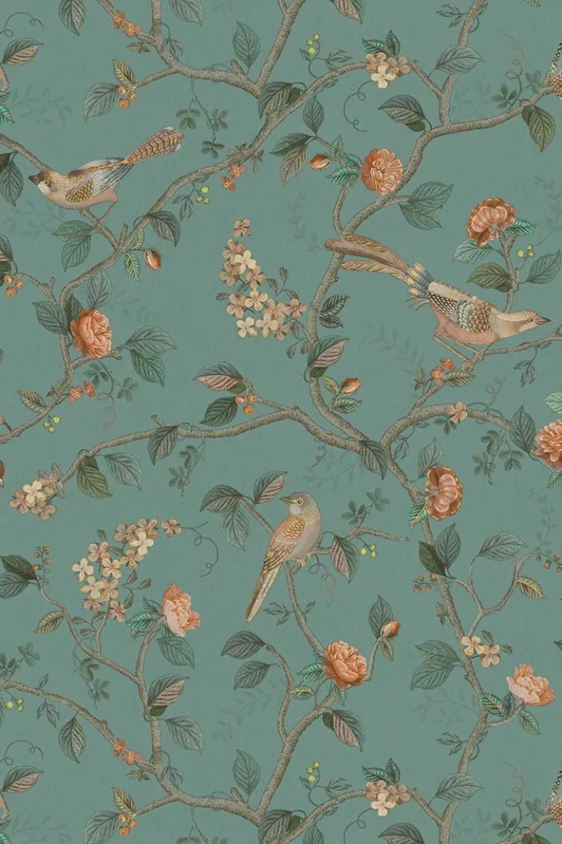 Pip Studio Good Nightingale Vliesbehang Petrol