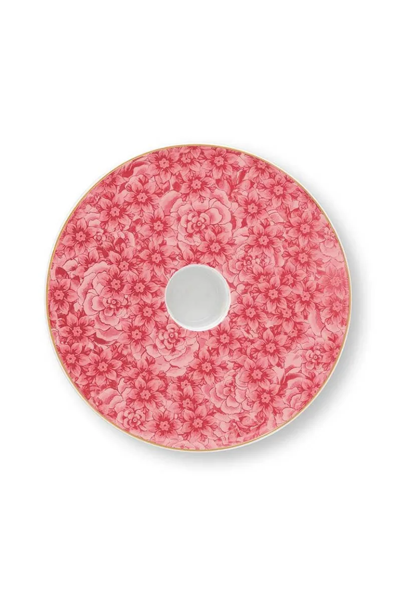 Royal Stripes Kaarshouder Bloemen Roze 14Cm