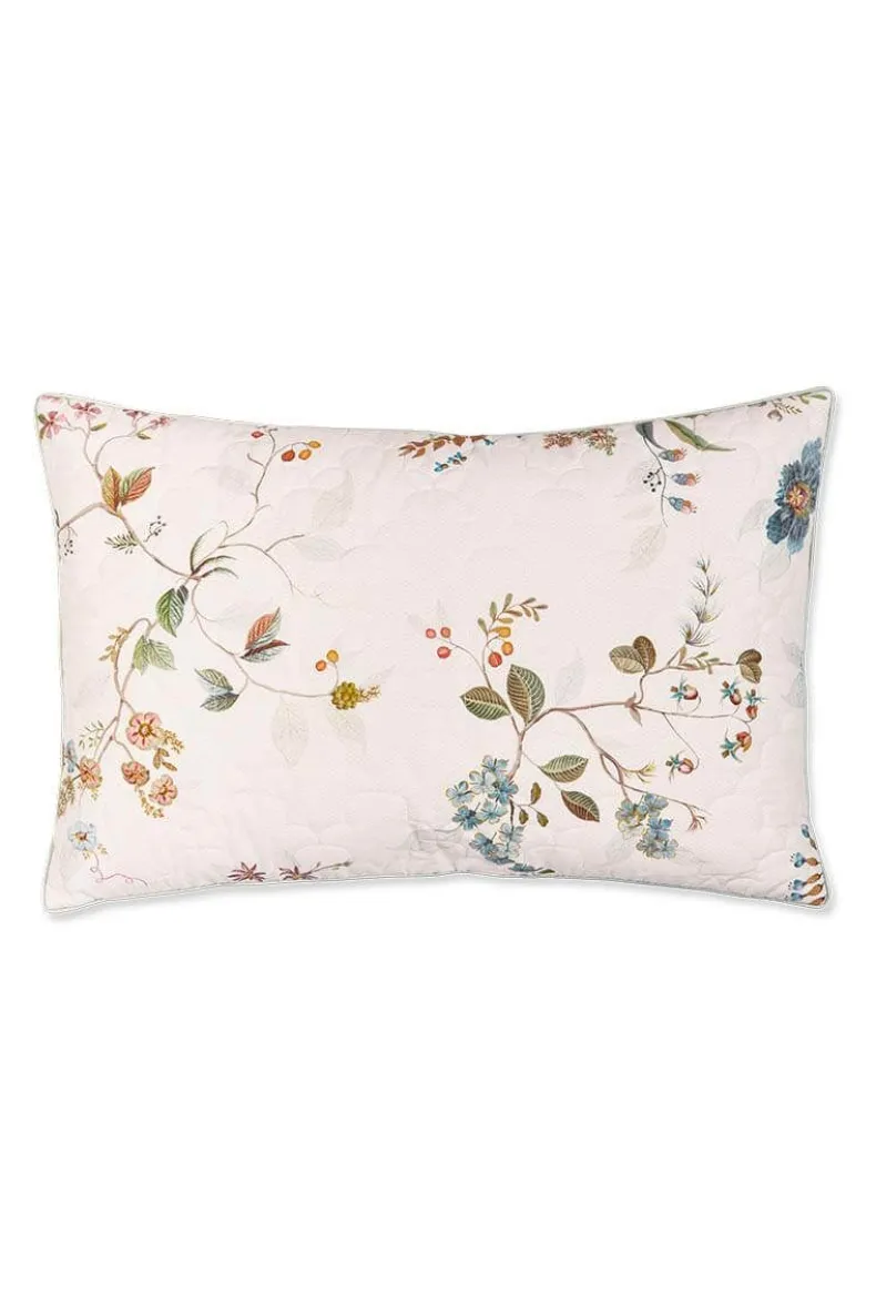 Sierkussen Quilted Kawai Flower Wit