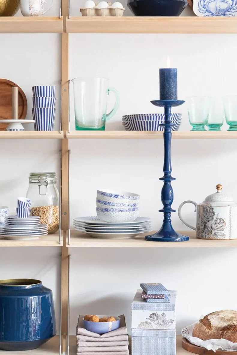 Water Glas Gedraaid Blauw