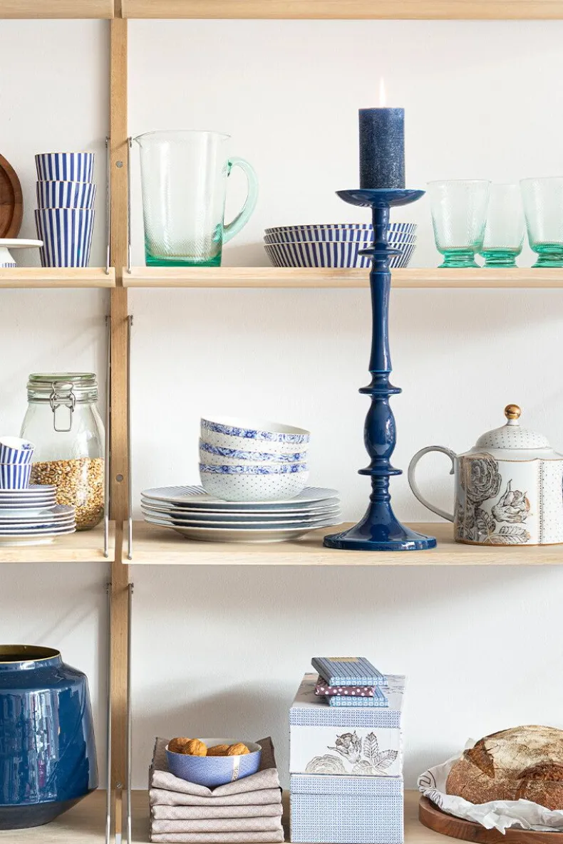 Water Glas Gedraaid Blauw