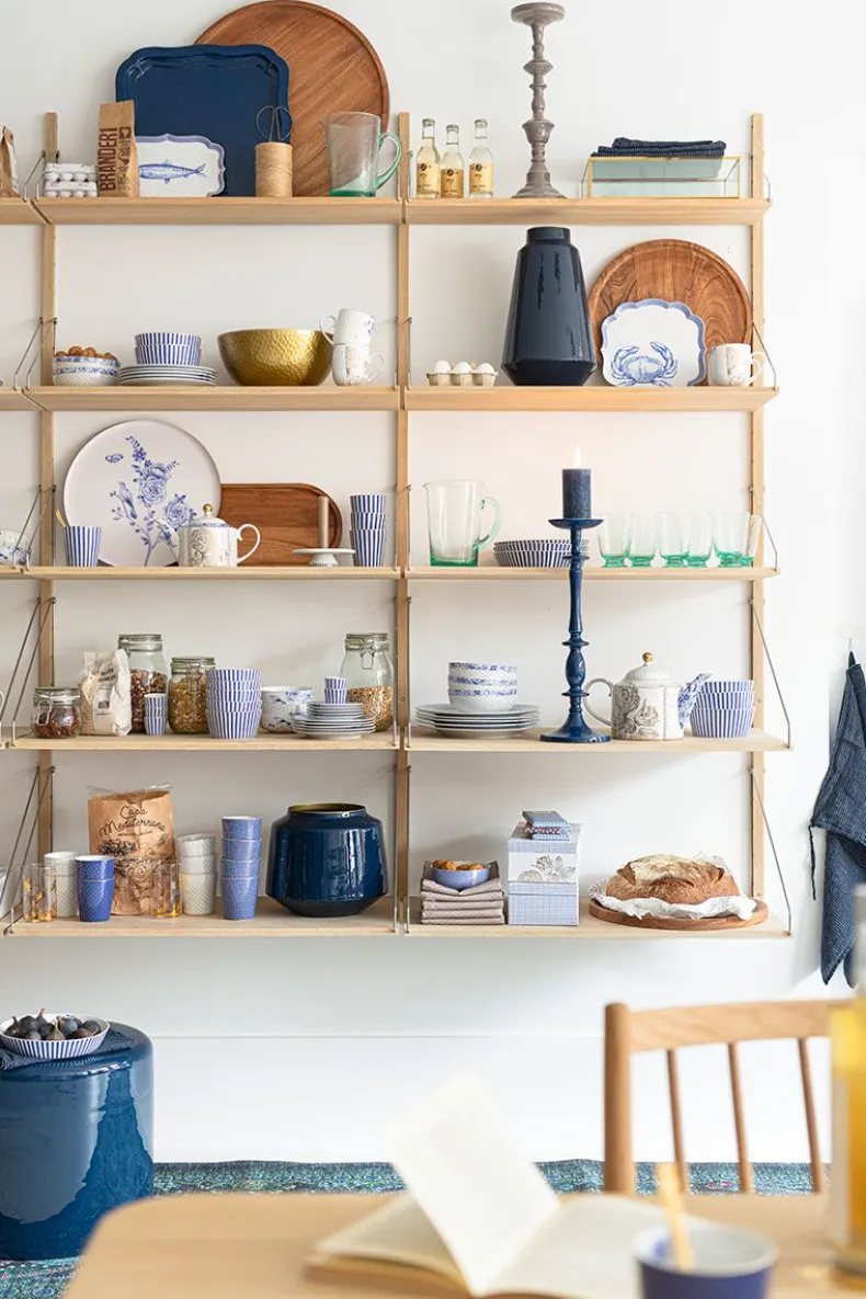 Water Glas Gedraaid Blauw