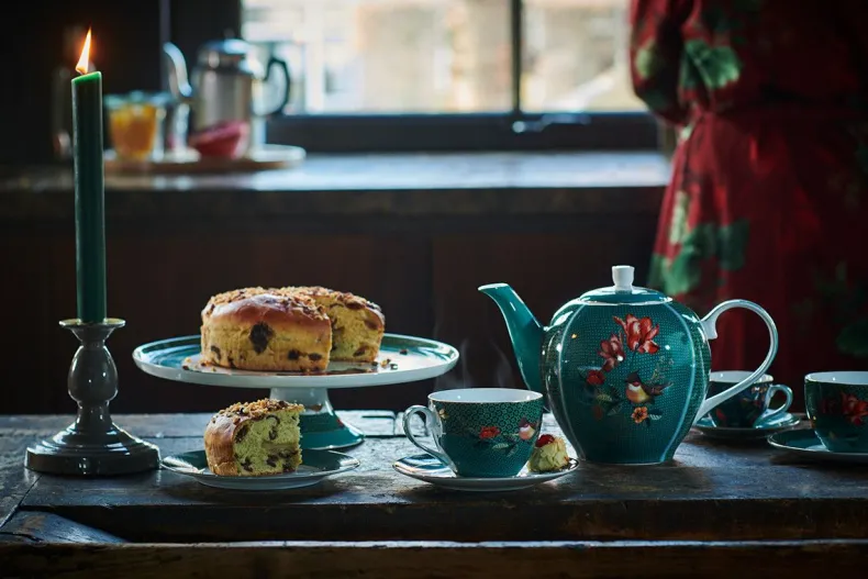 Winter Wonderland Espresso Kop & Schotel Donkerblauw